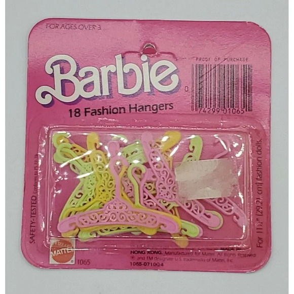 Vintage Barbie 18 Fashion Hangers Mattel 1984 Seal - Picture 2 of 3